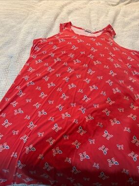 Red Sleeveless Women dress with Flag Print